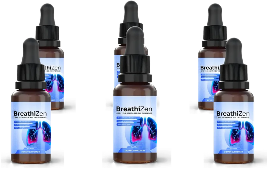 Six bottles of BreathiZen lung spray